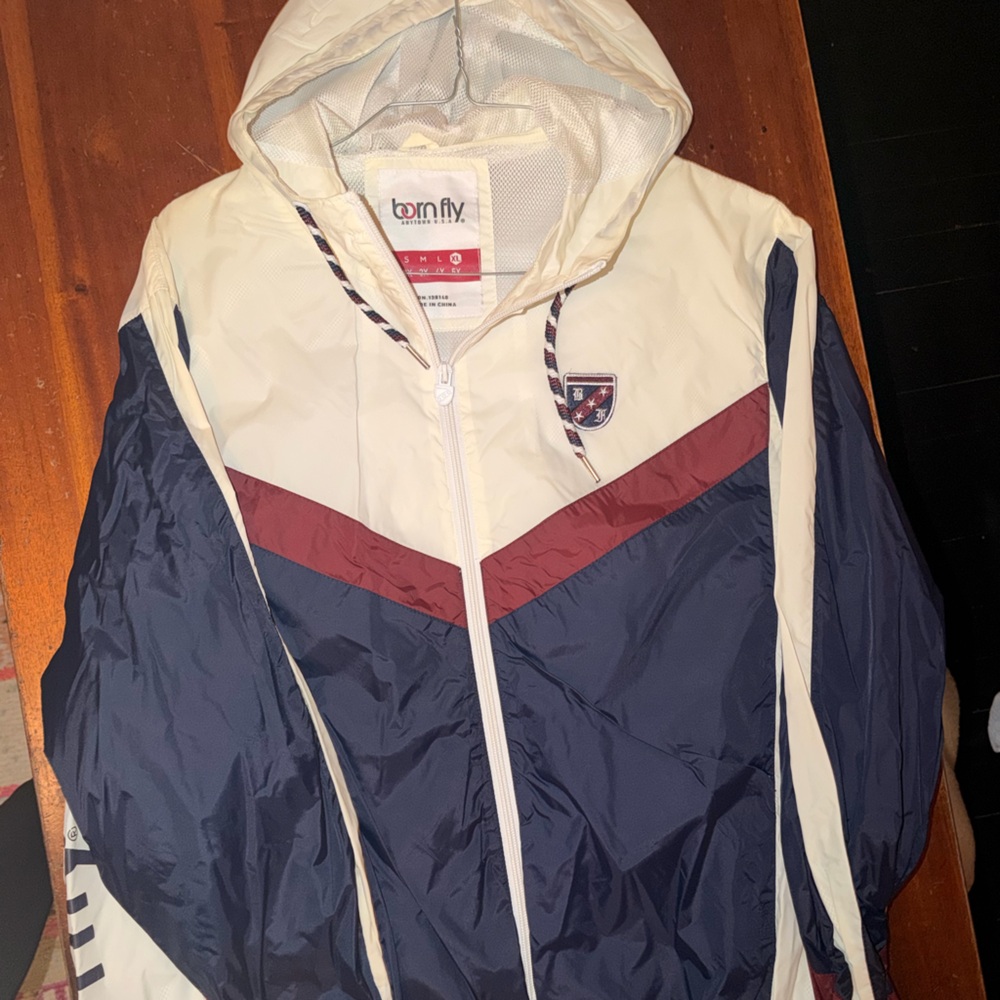 Tommy Hilfiger Men's Blue and White Windbreaker